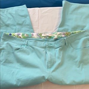 Cold Water Creek size 18 teal capris